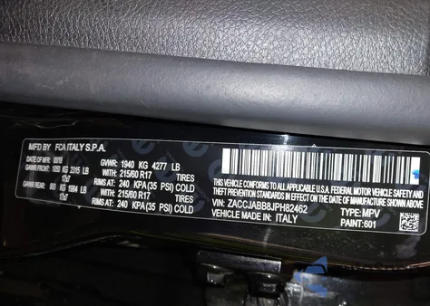 2018 Jeep Renegade Latitude Fwd z USA, uszkodzony, nr VIN ZACCJABB8JPH82462